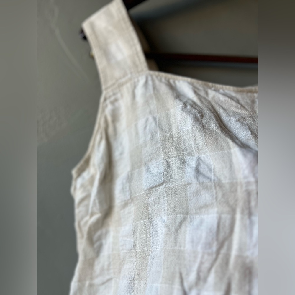 Madewell Light Tan/White Checkered Tank ~ Size 14 - Picture 8 of 9